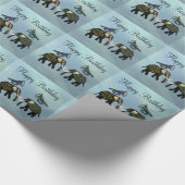 Metallic Gold Elephants Cadeaupapier (Hoek)