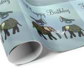 Metallic Gold Elephants Cadeaupapier (Rol Hoek)