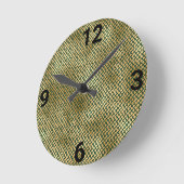 METALLIC GOLD EMERALD ANIMAAL PRINT WALL CLOCK RONDE KLOK (Hoek)