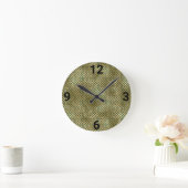 METALLIC GOLD EMERALD ANIMAAL PRINT WALL CLOCK RONDE KLOK (Huis)