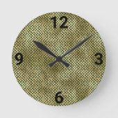 METALLIC GOLD EMERALD ANIMAAL PRINT WALL CLOCK RONDE KLOK (Voorkant)