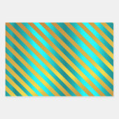 Metallic Gold en Aqua Kerstmis Inpakpapier Vel (Voorkant 3)