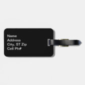 Metallic Gold en Black Herringbone | Personalisere Bagagelabel (Achterkant horizontaal)