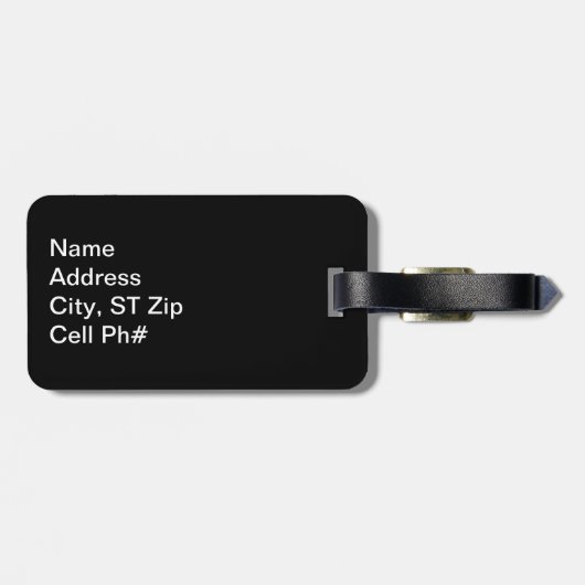 Metallic Gold en Black Herringbone | Personalisere Bagagelabel (Achterkant horizontaal)