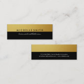 Metallic Gold en Black Two Tone Mini Visitekaartje (Voorkant / Achterkant)