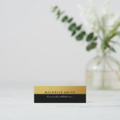 Metallic Gold en Black Two Tone Mini Visitekaartje (Staand voorkant)
