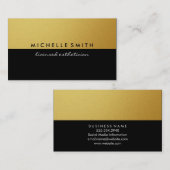 Metallic Gold en Black Two Tone Visitekaartje (Voorkant / Achterkant)