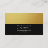 Metallic Gold en Black Two Tone Visitekaartje (Achterkant)