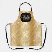 Metallic Gold en Glitter Glam Filigree Monogram Schort (Voorkant)