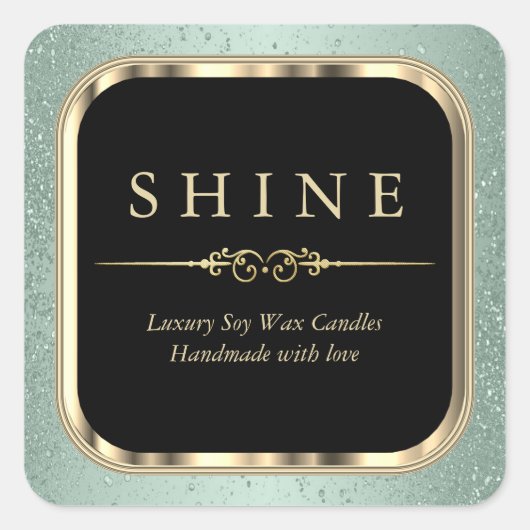 Metallic Gold en Mint Green Labels Square (Voorkant)