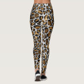 Metallic Gold en zwarte luipaarden op witte Leggi Leggings (Achterkant)