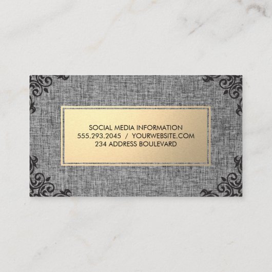 Metallic Gold / Fabric Grey / Visitekaartje (Achterkant)