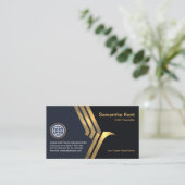 Metallic Gold Falcon Wings CEO Founder Visitekaartje (Staand voorkant)