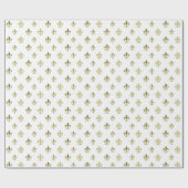 Metallic Gold Fleur de Lis French Wrapping Paper Cadeaupapier (Vlak)