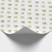 Metallic Gold Fleur de Lis French Wrapping Paper Cadeaupapier (Hoek)