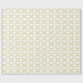 Metallic Gold Floral Gift Wrap Cadeaupapier (Vlak)