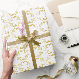Metallic Gold Floral Gift Wrap Cadeaupapier