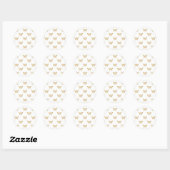 Metallic Gold Foil Butterflies op White Ronde Sticker (Vel)
