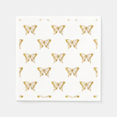 Metallic Gold Foil Butterflies op White Servet (Voorkant)