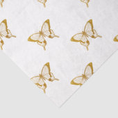 Metallic Gold Foil Butterflies op White Tissuepapier (Detail)