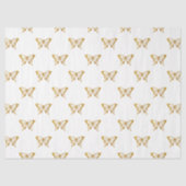 Metallic Gold Foil Butterflies op White Tissuepapier (Voorkant)
