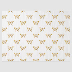 Metallic Gold Foil Butterflies op White Tissuepapier