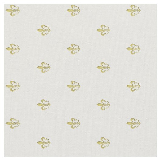 Metallic Gold French Fleur de Lis Pattern Stof (Close Up)