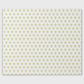 Metallic Gold French Fleur de Lis Wrapping Paper Cadeaupapier (Vlak)