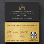 Metallic Gold General Contractor QR Code Visitekaartje