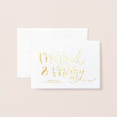 Metallic Gold Getrouwd & Vrolijk Kerstfeest Passen Folie Kaarten (Voorkant met envelop)
