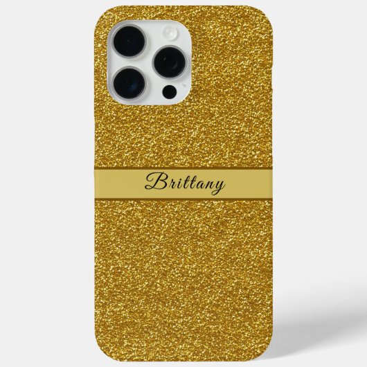 Metallic Gold Glitter Artsy Abstract Naam toevoege Case-Mate iPhone Case (Achterkant)