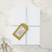 Metallic Gold Glitter Birthday Hartelijk dank Cadeaulabel (Met Touw)
