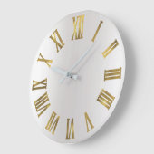 Metallic Gold Grey Silver Roman Numbers Grote Klok (Hoek)