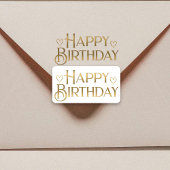 Metallic Gold Happy Birthday Sticker en hart