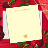 Metallic Gold Heart Valentines Day Personalized Notitieblok