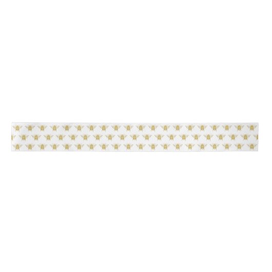 Metallic Gold Honey Bee Ribbon Satijnen Lint (Voorkant)