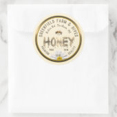 Metallic Gold Honey Label Bee Daisy Bloem Ivoor (Tas)