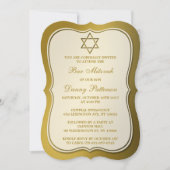 Metallic Gold Jewish Star van David Bar Mitzvah Kaart (Voorkant)