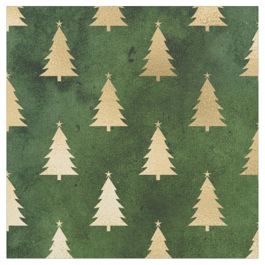 Metallic Gold kerstbomen op groen Stof (Close Up)