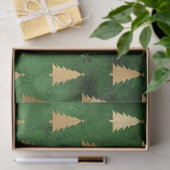 Metallic Gold kerstbomen op groene ontkoppeling Tissuepapier (Geschenk)