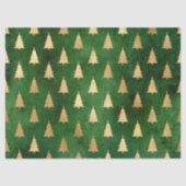 Metallic Gold kerstbomen op groene ontkoppeling Tissuepapier (Voorkant)