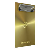 Metallic Gold Kijk Elegant Monogramed Sjabloon Mini Klembord (Schuin)