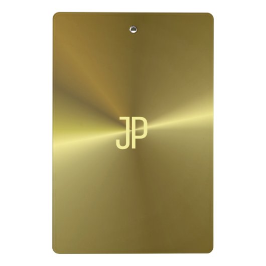 Metallic Gold Kijk Elegant Monogramed Sjabloon Mini Klembord (Achterkant)