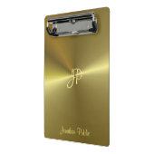 Metallic Gold Kijk Monogram Sjabloon Elegant Mini Klembord (Angled2)