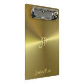 Metallic Gold Kijk Monogram Sjabloon Elegant Mini Klembord (Schuin)
