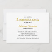 Metallic Gold Klasse van 2016 Typografie Foto Kaart (Achterkant)