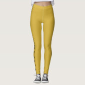 Metallic Gold Leggings with Black Side Stripe (Voorkant)