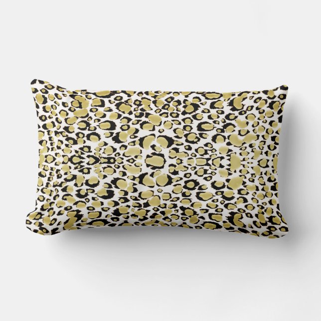 Metallic Gold Leopard Animal Print Sierkussen Kussen (Voorkant)
