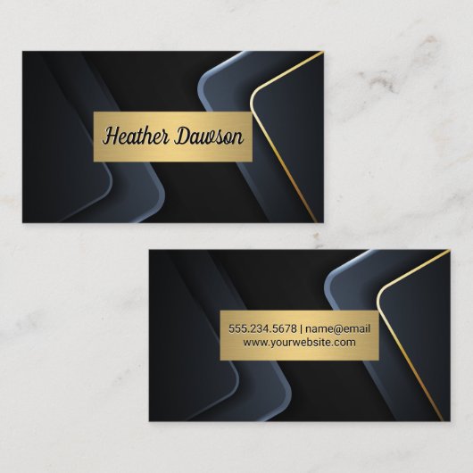 Metallic Gold Lijst Visitekaartje (Voorkant / Achterkant)