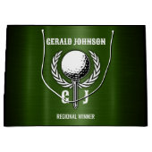 Metallic Gold Lines Golf Monogram Ontwerp Kleine G Groot Cadeauzakje (Voorkant)